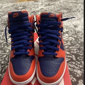 Nike High-Top Sneakers in Bold Orange and Navy
